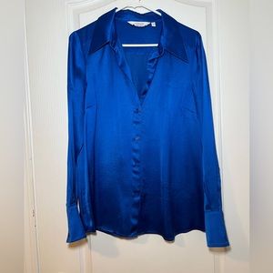 & other stories blue silk blouse